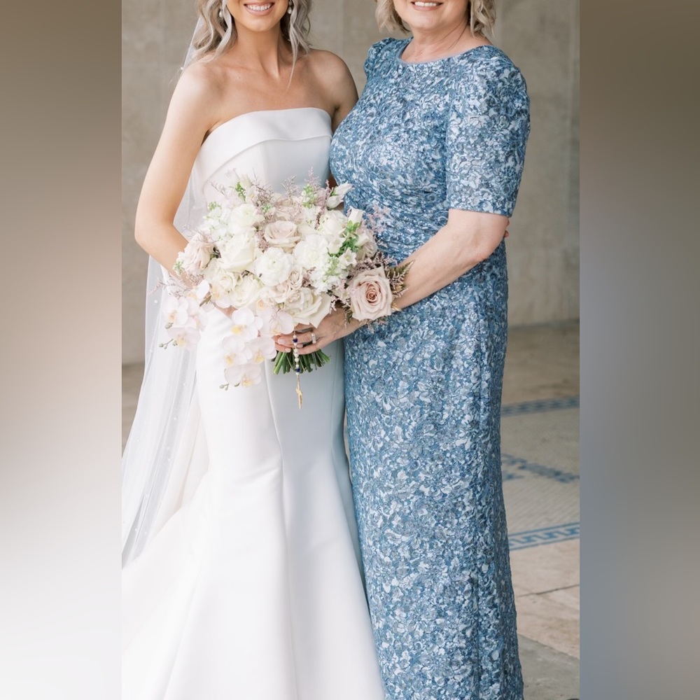 Silver blue is the color! Sequins very beautiful mother of the bride dress